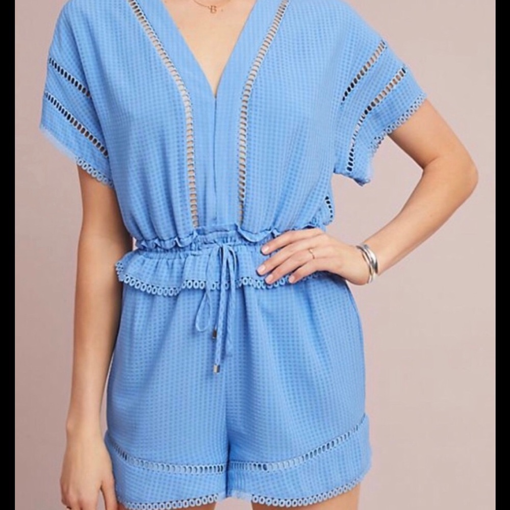 NWT Anthropologie Waisted Romper Sz. L